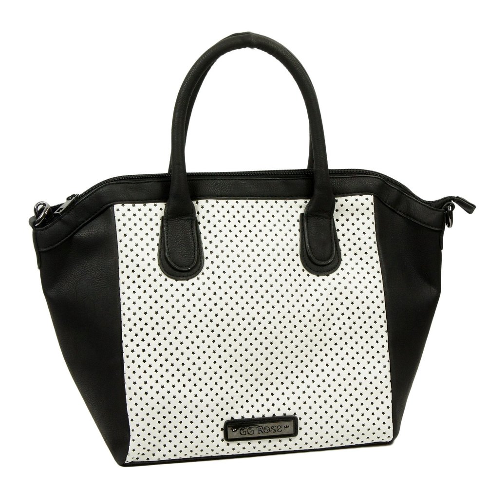 Rock Rebel Perforated Star Tote White