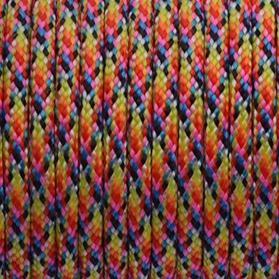 1pcs 100ft 550 Paracord Parachute Cord Lanyard Mil Spec Type III 7 Strand Core Bright Rainbow(Bright Rainbow)