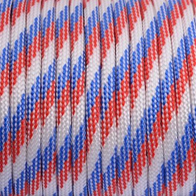 1pcs 100ft 550 Paracord Parachute Cord Lanyard Mil Spec Type III 7 Strand Core Color Red+White+Blue Camo(Red+White+Blue Camo)