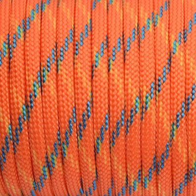 1pcs 100ft 550 Paracord Parachute Cord Lanyard Mil Spec Type III 7 Strand Core Neon Orange Camo(Neon Orange Camo)