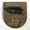 German U-Boat 1st Flotilla Cap hat Badge Kriegsmarine WW2 Flottille U-Boot Weddigen WK.2 'U & Boot' Aged view 2