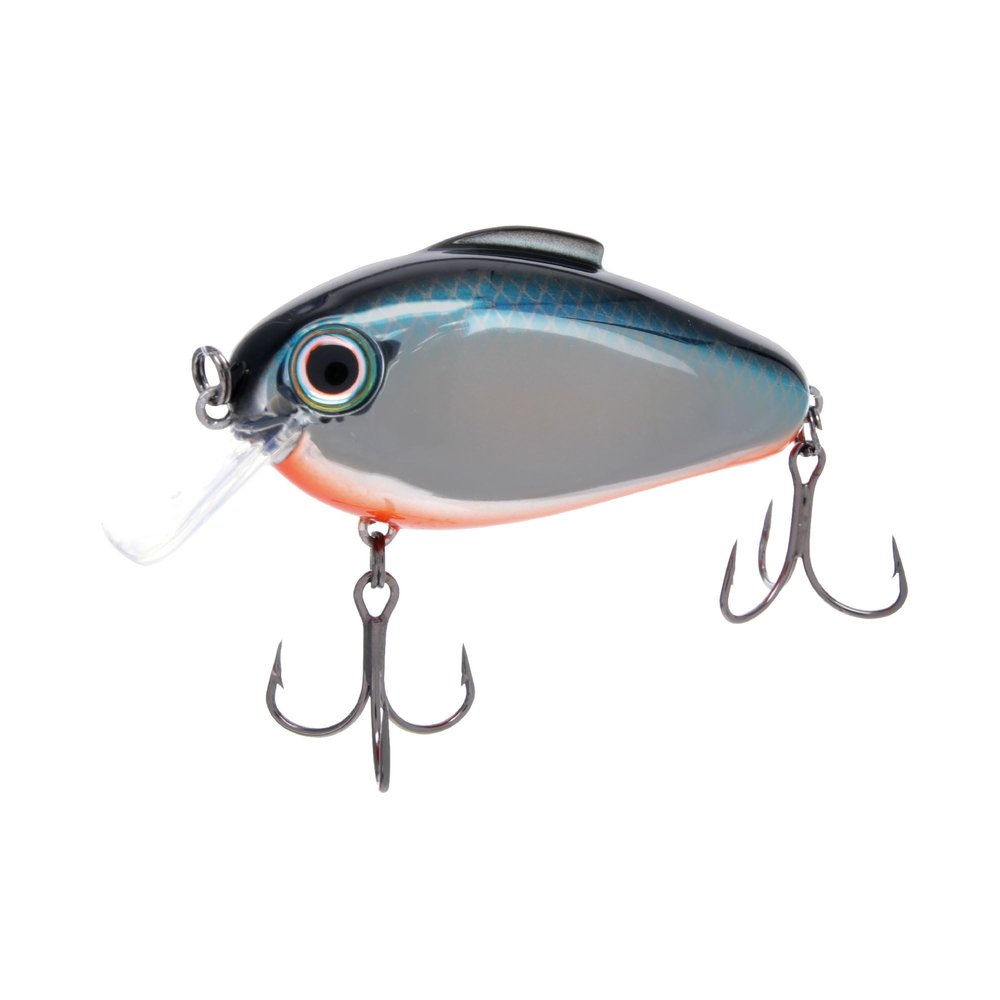 Bill Lewis Lures Lifelike Echo 1.75 Squarebill Crankbait Fishing Wobble Lure for Shallow Freshwater Saltwater, Chrome Shad