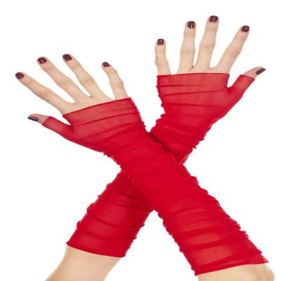 MUSIC LEGS RED MESH GLOVES