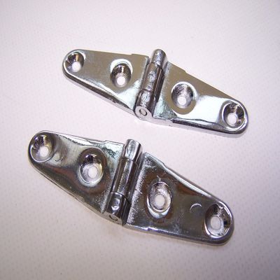 204390 Sea-Dog Line Pair (2) 3-7/8" Inch Chrome Plated Brass Strap Hinge Surplus 132-3484 C2 4D R