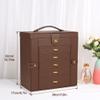 Kendal Extra Large Jewelry Box Jewelry Case PU Leather 6 Tier 5 Drawers Large Storage Capacity with Mirror Jewelry Storage Organizer Great Gift Also Good For Watches LJC-SHD5BN (Brown) view 2