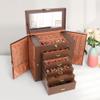 Kendal Extra Large Jewelry Box Jewelry Case PU Leather 6 Tier 5 Drawers Large Storage Capacity with Mirror Jewelry Storage Organizer Great Gift Also Good For Watches LJC-SHD5BN (Brown) view 4