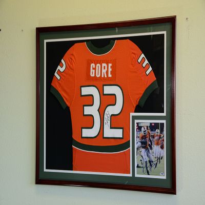 sfDisplay.com,LLC. XL Double Matted Custom Framed Jersey Display Case Frame w/98% UV Protection (Cherry Wood Finish, Red Background)