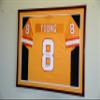 sfDisplay.com,LLC. XL Double Matted Custom Framed Jersey Display Case Frame w/98% UV Protection (Cherry Wood Finish, Red Background) view 3