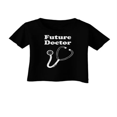 TOOLOUD Future Doctor Distressed Infant T-Shirt Dark Black - 18Months