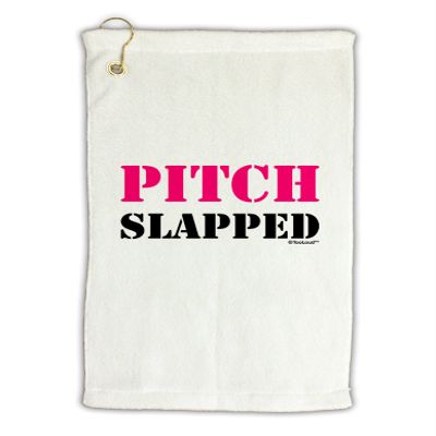 TOOLOUD Pitch Slapped - Pink Micro Terry Gromet Golf Towel 16" x 25"