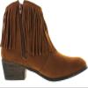 Adriana Leonara-39 Women's Side Zipper Low Heel Fringe Ankle Booties,Rust,5.5 view 2