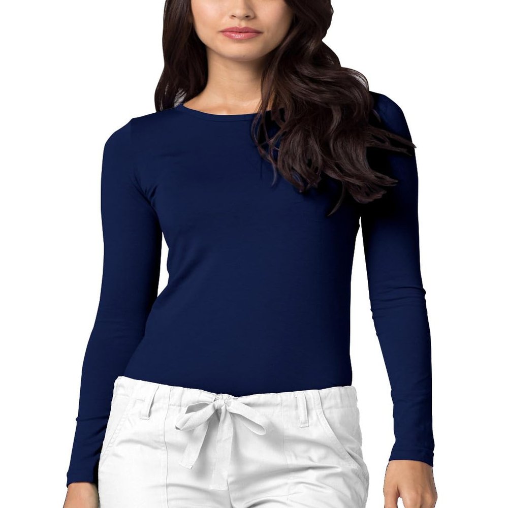Adar Underscrubs for Women - Long Sleeve Underscrub Comfort Tee - 2900 - Navy - XXS