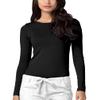 Adar Underscrubs for Women - Long Sleeve Underscrub Comfort Tee - 2900 - Black - 3X view 1