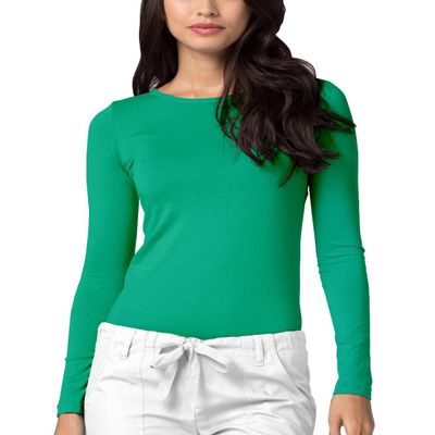 Adar Uniforms Adar Underscrubs for Women - Long Sleeve Underscrub Comfort Tee - 2900 - Spearmint - 3X