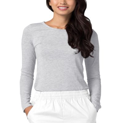 Adar Uniforms Underscrubs for Women - Long Sleeve Underscrub Comfort Tee 2900 Marl Gray 3X