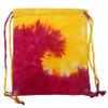 Colortone Tie Dye Drawstring Backpack, Lightweight Gym Bag for Women and Men, Spiral Pink & Yellow, One Size view 1