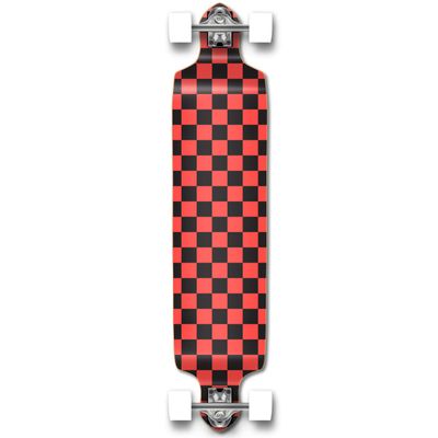 Yocaher Drop Down Longboard Complete Cruiser 41.25" x 10" w/Premium Black Grip Tape, Heavy Duty Aluminum Alloy Truck, 71mm Longboard Wheels, and ABEC-9 Bearings - Checker Orange