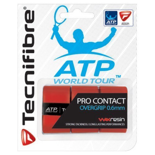 2 Pack - Tecnifibre Pro Contact Overgrip 3 Pack (Red)