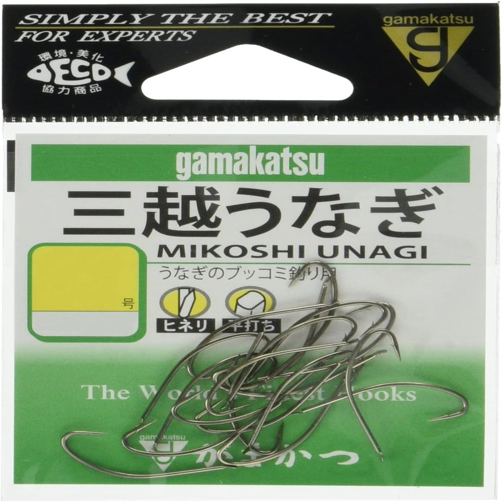 Gamakatsu 12183 Eel Needles, Mitsukoshi Eel (Hineri), No. 15, 18 Pieces, Brown
