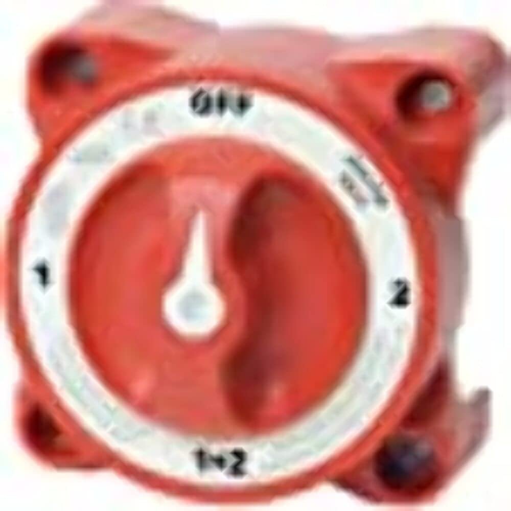 Blue Sea Systems E Ser. Batt Sw, 1-2-Off-Both, Red