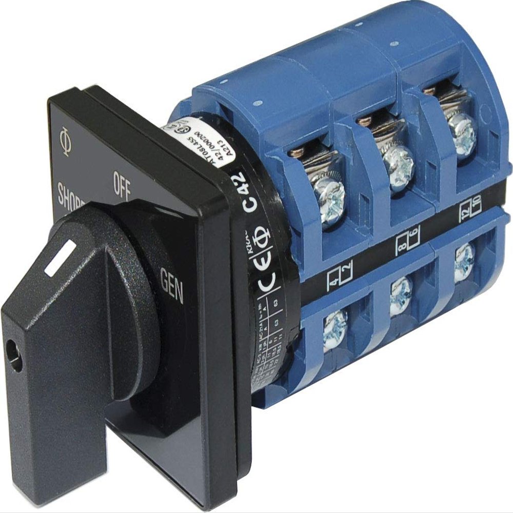 Blue Sea 9019 Switch, AC 240VAC 63A OFF Plus2 Positions