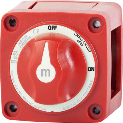 Blue Sea Systems Mini Batt Sw, 1 Ckt On-Off, Red