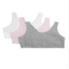 Fruit of the Loom girls Cotton Built-up Stretch Sports training bras, Heather Grey/Bittersweet Pink/White, 38 US view 1