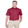 Harriton Men's Easy Blend Short-Sleeve Twill Shirt with Stain-Release XS WINE view 1