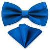 SYAYA Bow Ties for Men, Silk Formal Tuxedo Bow Tie for Boy, Tux Bowtie For Wedding U-SY-B2 (Royal Blue - Bow Tie & Handkerchief Set) view 1