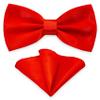 SYAYA Bow Ties for Men, Silk Formal Tuxedo Bow Tie for Boy, Tux Bowtie For Wedding U-SY-B2 (Red - Bow Tie & Handkerchief Set) view 1