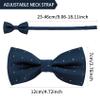 Bow Tie for Men, Boys Classic Tuxedo Bowtie Glitter Dot for Wedding, Dinner Parties, Proms & Formal Business Events U-S-T9 (Navy Blue - Bow Tie & Handkerchief Set) view 2