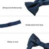 Bow Tie for Men, Boys Classic Tuxedo Bowtie Glitter Dot for Wedding, Dinner Parties, Proms & Formal Business Events U-S-T9 (Navy Blue - Bow Tie & Handkerchief Set) view 4