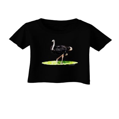 TOOLOUD Ostrich Watercolor Infant T-Shirt Dark Black - 12Months