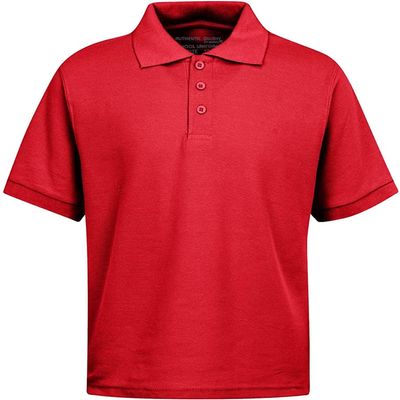 Galaxy by Harvic Short Sleeve Polo Shirts - Boys School Uniform-Cotton/Polyester- Red, Size 5