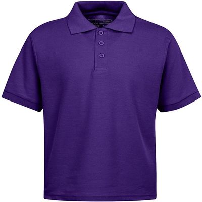 Galaxy by Harvic Short Sleeve Polo Shirts - Boys School Uniform-Cotton/Polyester-Grape, Size 7