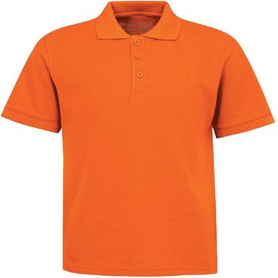 Galaxy by Harvic Short Sleeve Polo Shirts - Boys School Uniform-Cotton/Polyester-Orange-Size 14