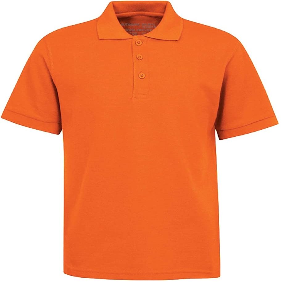 Galaxy by Harvic Short Sleeve Polo Shirts - Boys School Uniform-Cotton/Polyester-Orange-Size 14