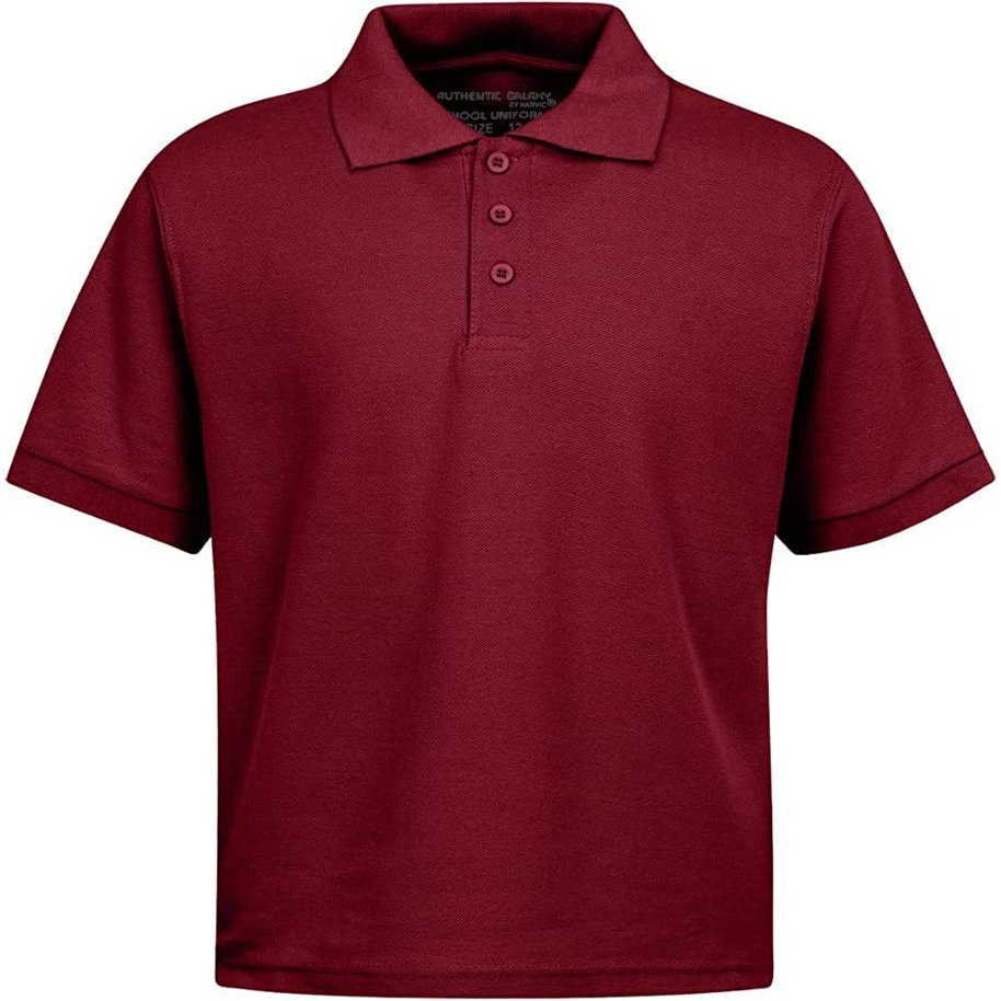 Galaxy by Harvic Short Sleeve Polo Shirts - Boys School Uniform-Cotton/Polyester-Burgundy-Size 4