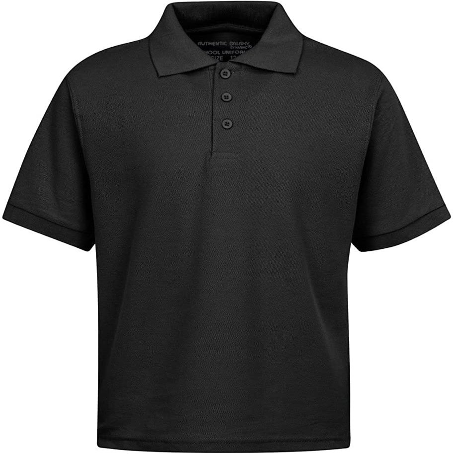 Galaxy by Harvic Short Sleeve Polo Shirts - Boys School Uniform-Cotton/Polyester - Black, Size 6