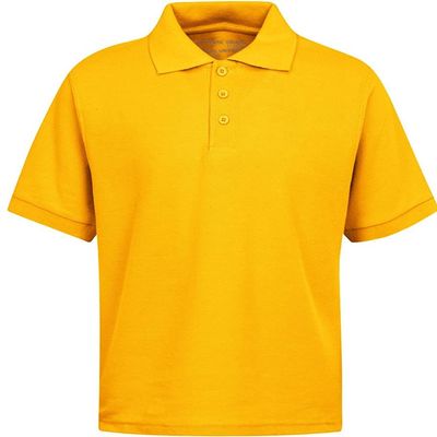 Galaxy by Harvic Short Sleeve Polo Shirts - Boys School Uniform-Cotton/Polyester - Gold, Size 7