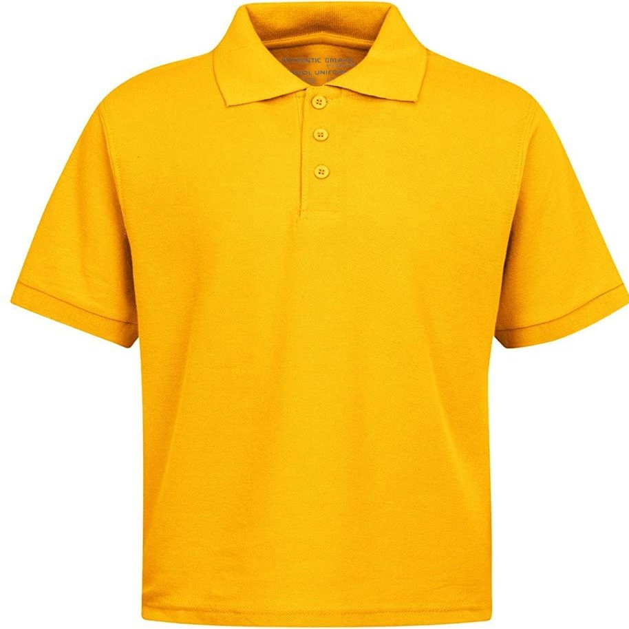 Galaxy by Harvic Short Sleeve Polo Shirts - Boys School Uniform-Cotton/Polyester - Gold, Size 7