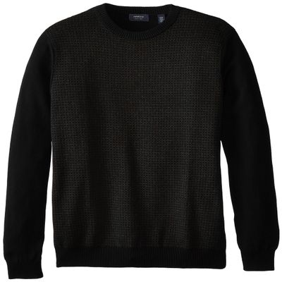 Arrow Men's Big-Tall Long Sleeve Dot Crew Sweater, Black, 2X-Large Tall