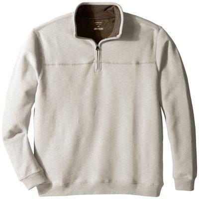 Arrow Men's Big-Tall Long Sleeve Sueded Fleece 1/4 Zip, Rock Heather, 3X-Large Tall