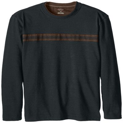 Arrow Men's Big-Tall Long Sleeve Chest Stripe Doubler, Midnight Heather, 2X-Large Tall