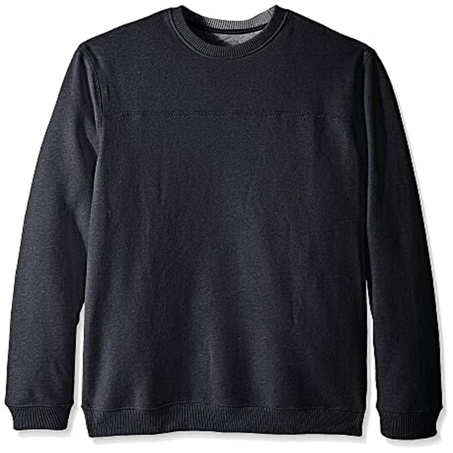 Arrow Men's Big and Tall Long Sleeve Sueded Fleece Crew, Deep Carbon Heather, 4X-Large Big