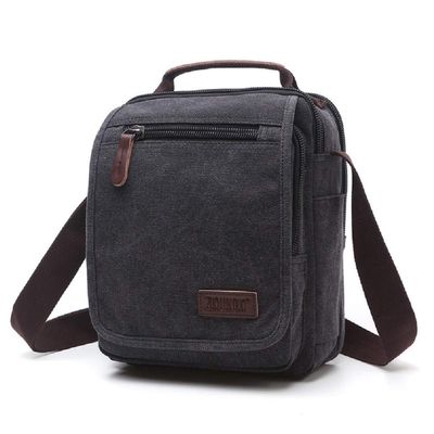 Canvas Messenger Bag Classic Shoulder Bag casual Multifunctional Crossbody Travel Purse Upgrade Black