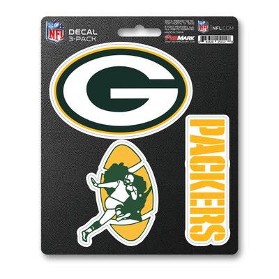 FANMATS NFL Green Bay Packers Team Decal, 3-Pack, Yellow, One Size