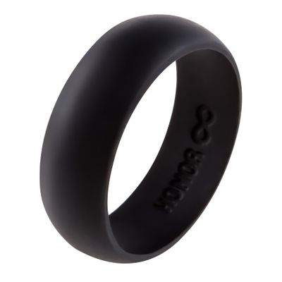 Honor Eternity Ring Men Silicone Ring Premium Grade Wedding-Bands for Active Men, Athletes, Comfortable Fit Jet Black (Jet Black, 13)