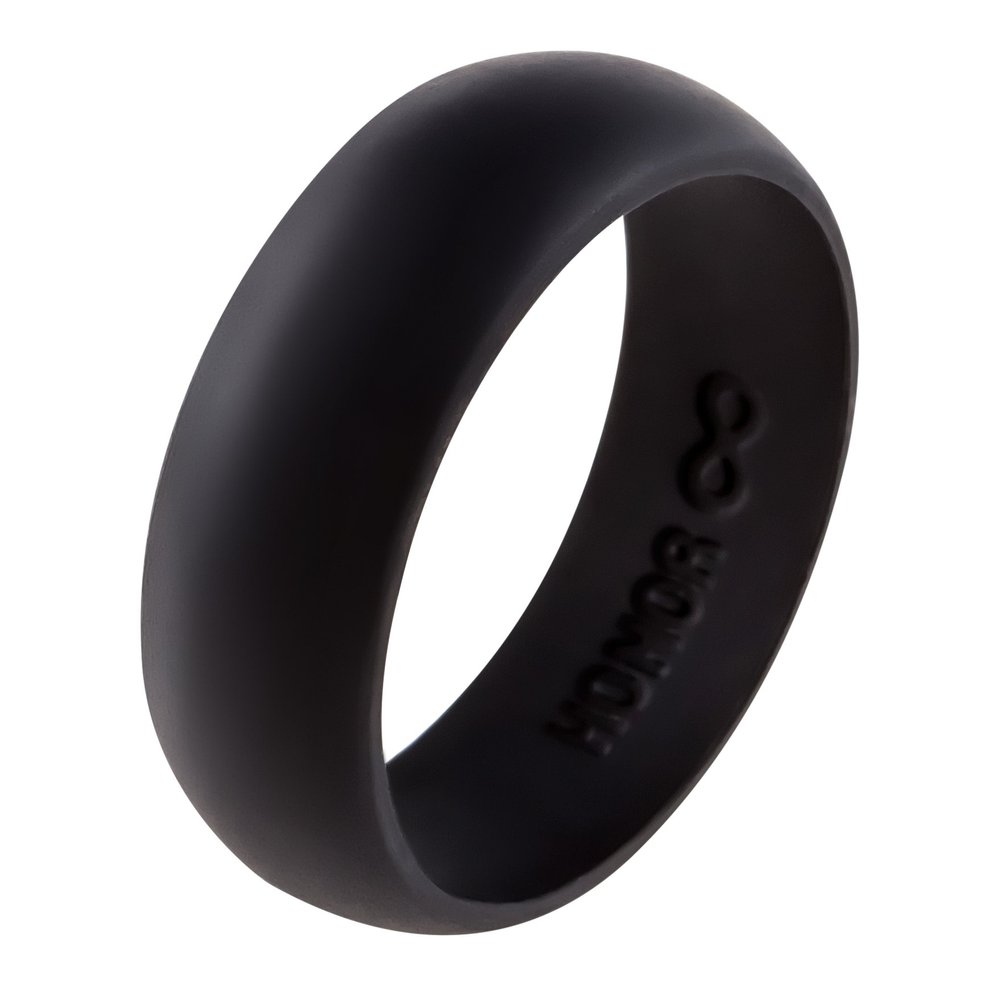 Honor Eternity Ring Men Silicone Ring Premium Grade Wedding-Bands for Active Men, Athletes, Comfortable Fit Jet Black (Jet Black, 13)
