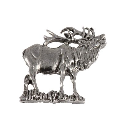 Pewter Elk Bugling Pin, M003, 1.5 Inches, Handmade in the USA, Realistic, Wapiti, Hunting, Metal, Hat Pin, Lapel, Brooch, Gift, Over 3100 Wildlife Designs